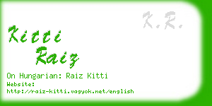 kitti raiz business card